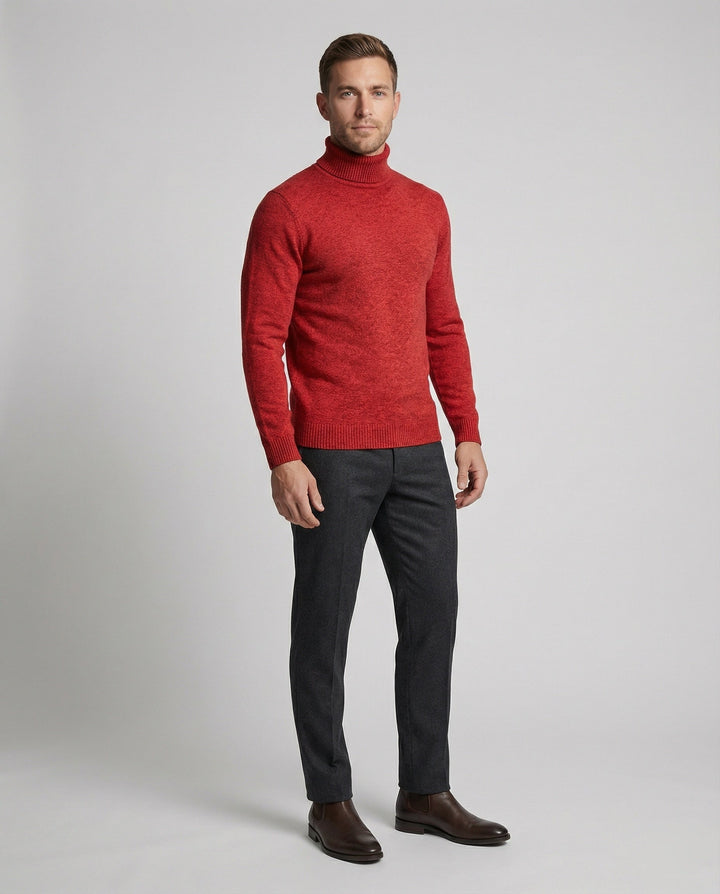 Herren Rollkragenpullover aus weichem Merinowolle Drune