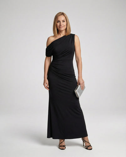 Figurbetontes elegantes Abendkleid asymmetrisch