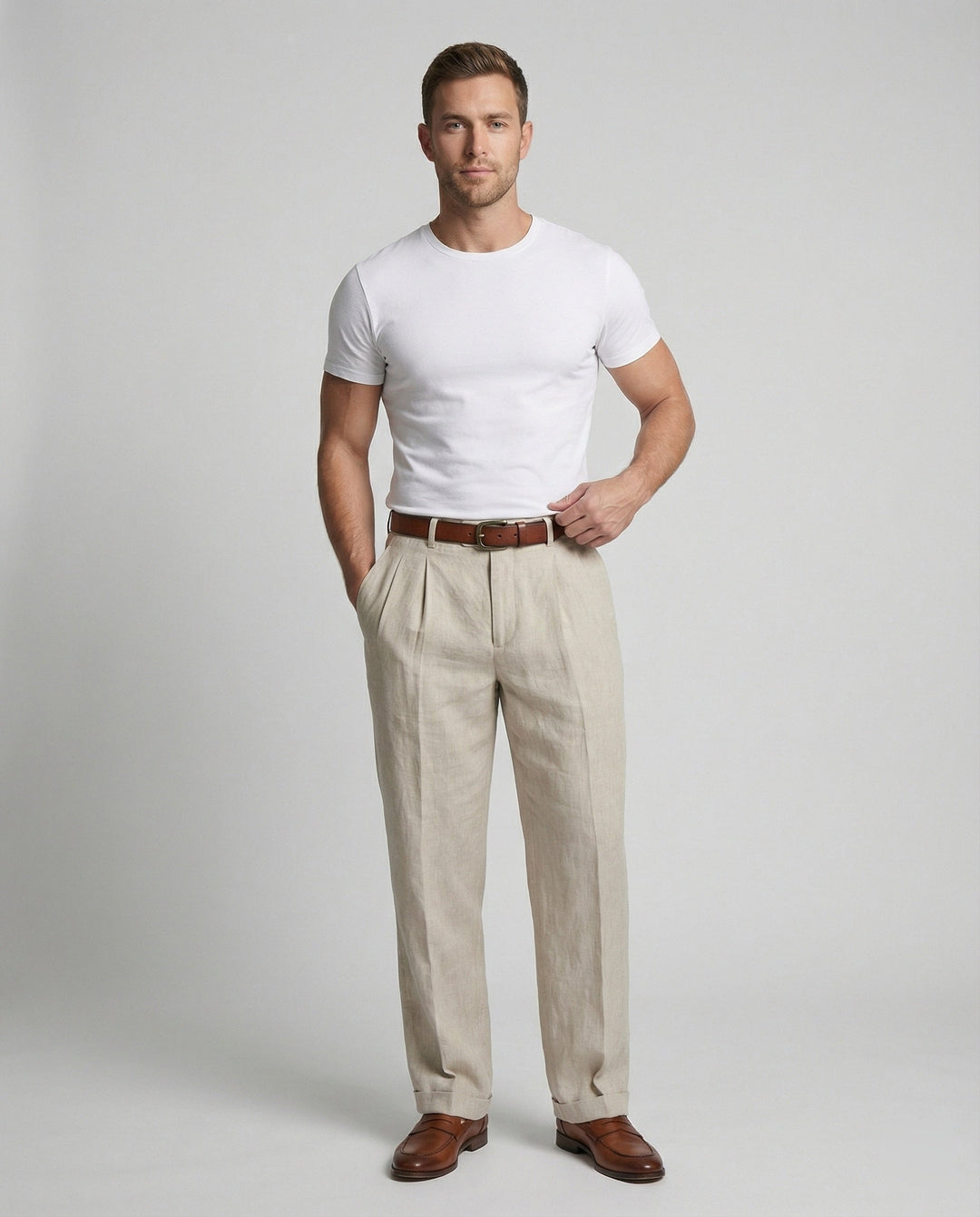 Herren elegante und bequeme Leinenhose Drune