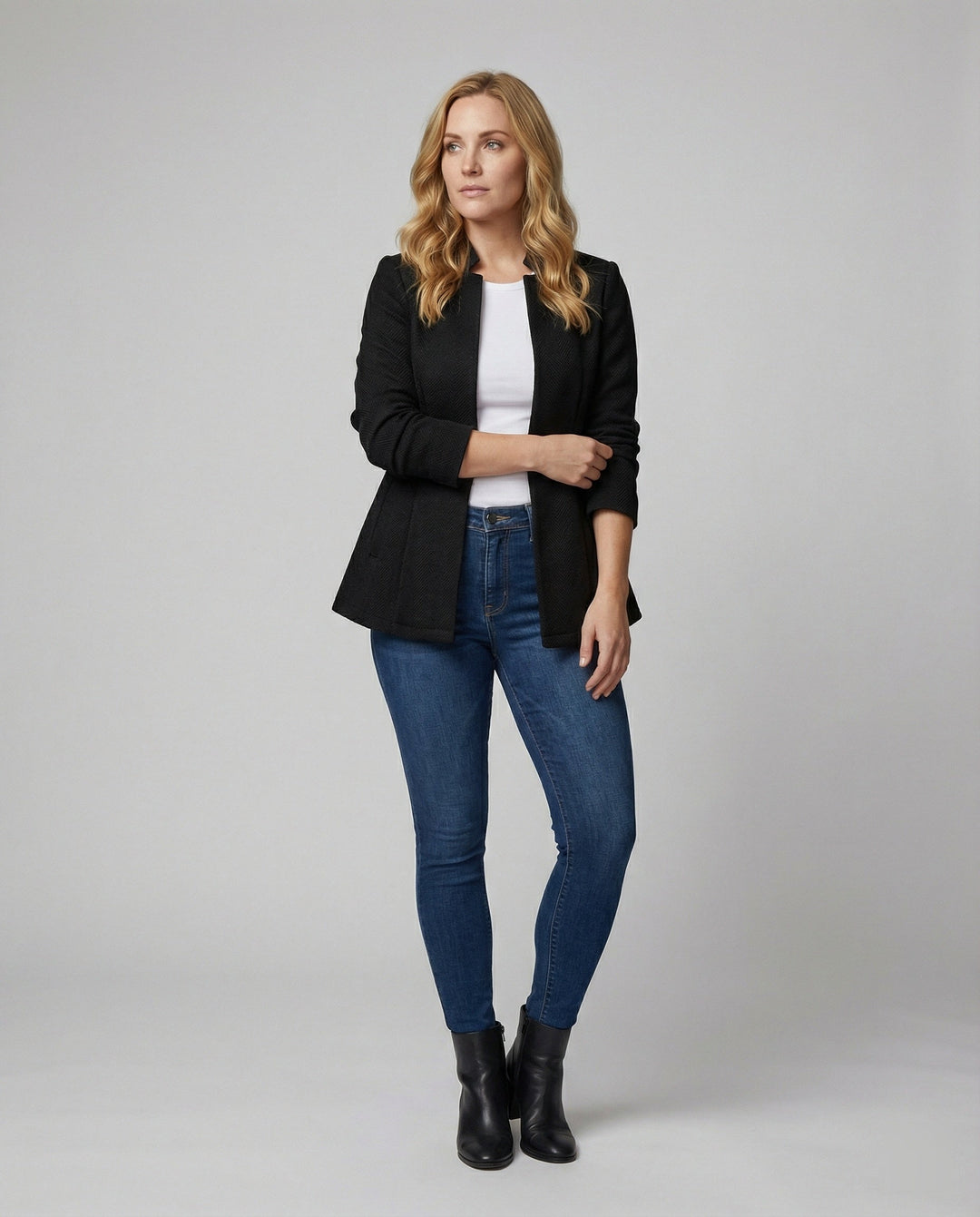 Damen Blazer ärmellos Hahnentritt