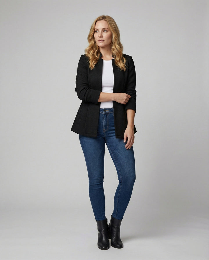 Damen Blazer ärmellos Hahnentritt