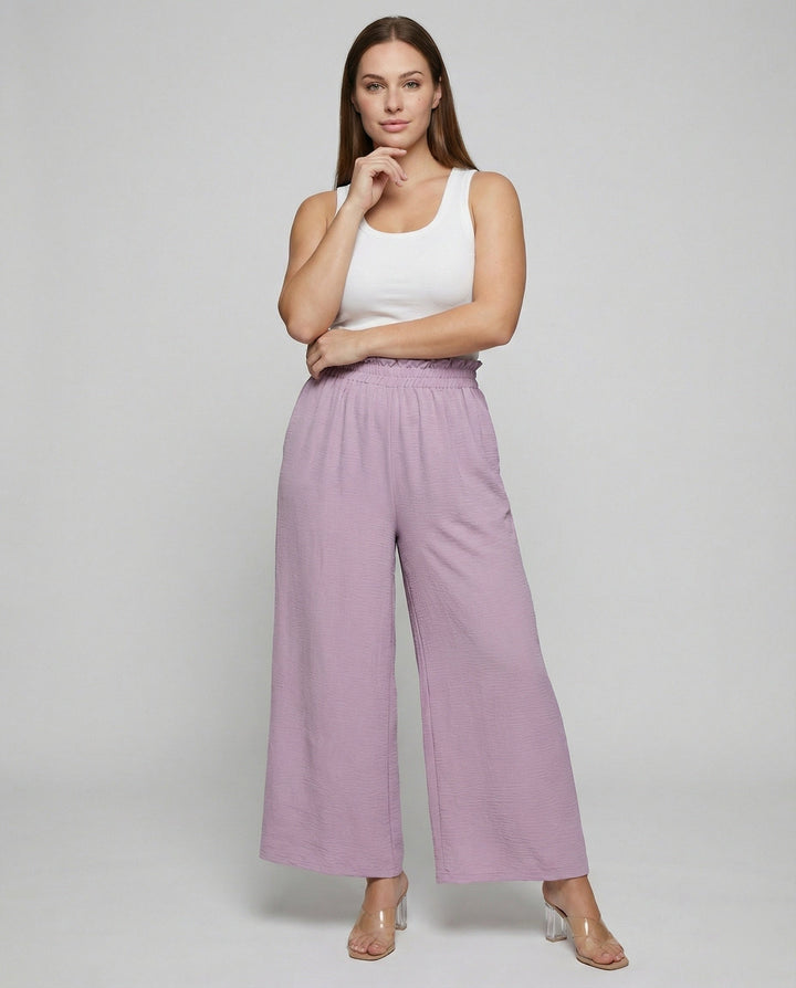 Damen Culotte-Hosen mit weitem Bein und elastischem Bund Drune