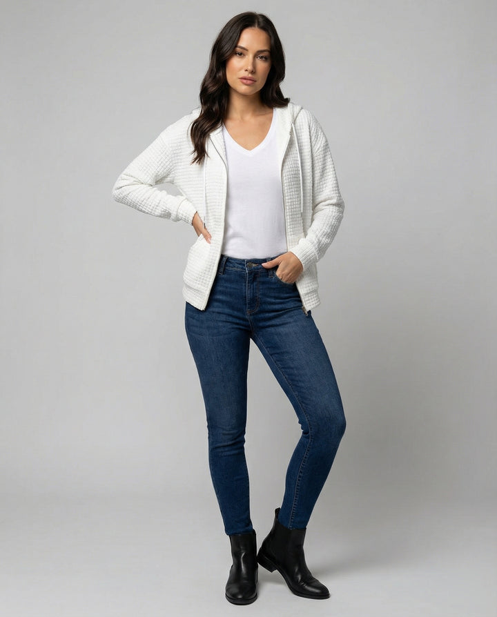 Damen Fleecejacke mit strukturiertem Waffelmuster Drune