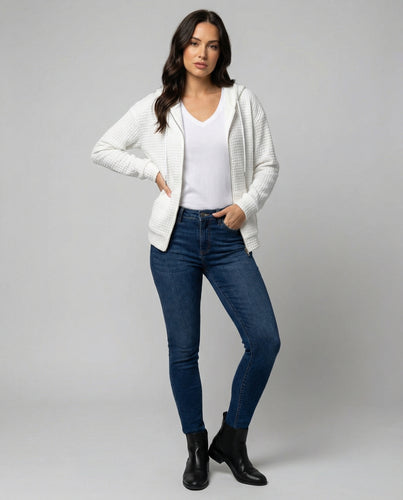 Damen Fleecejacke mit strukturiertem Waffelmuster Drune