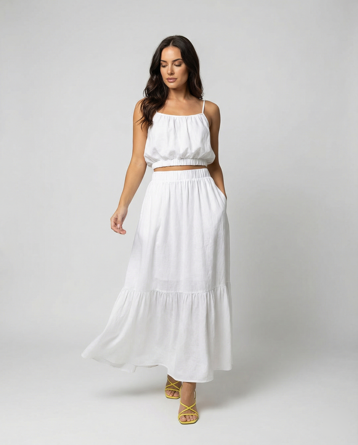 Damen Sommerliches Zweiteiler-Kleid mit fließendem Schnitt und praktischen Taschen Drune