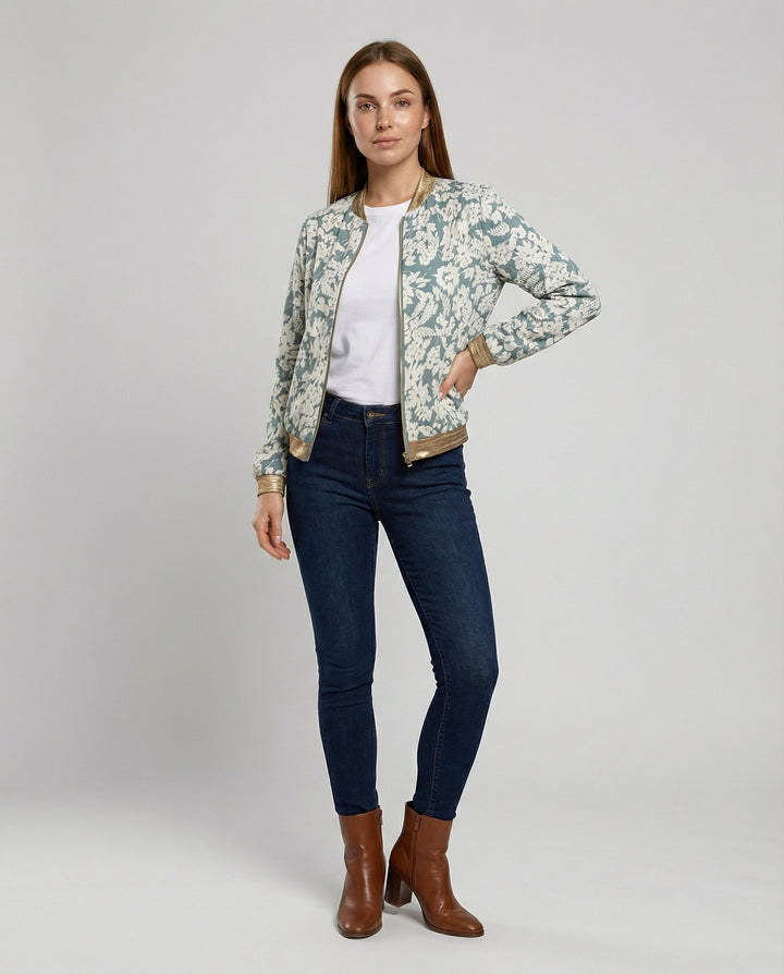 Damen Bomberjacke mit Blumenmuster | Drune