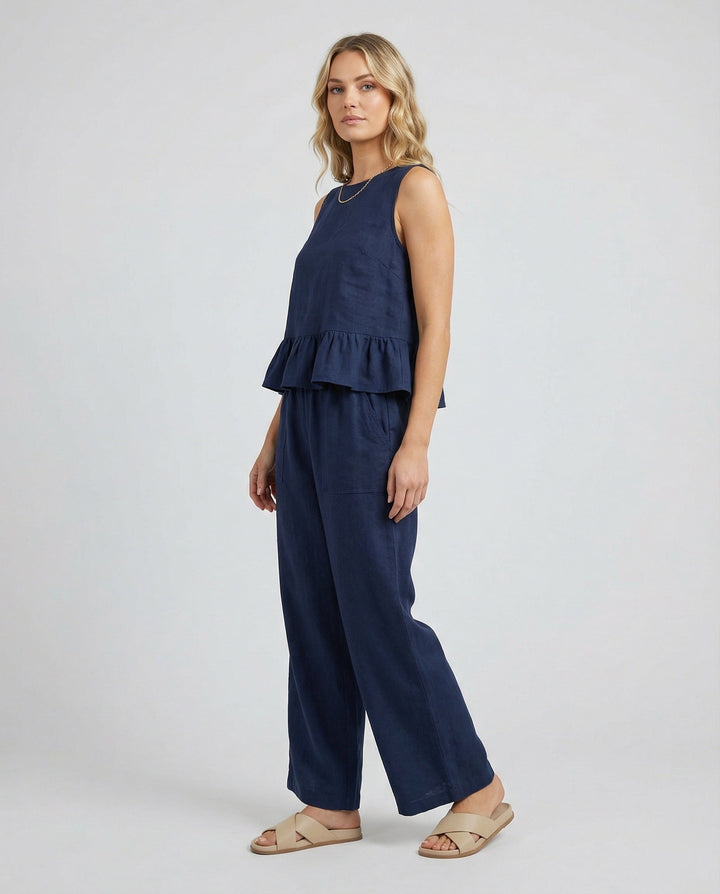 Damen Zweiteiler Set Volanttop & Palazzohose
