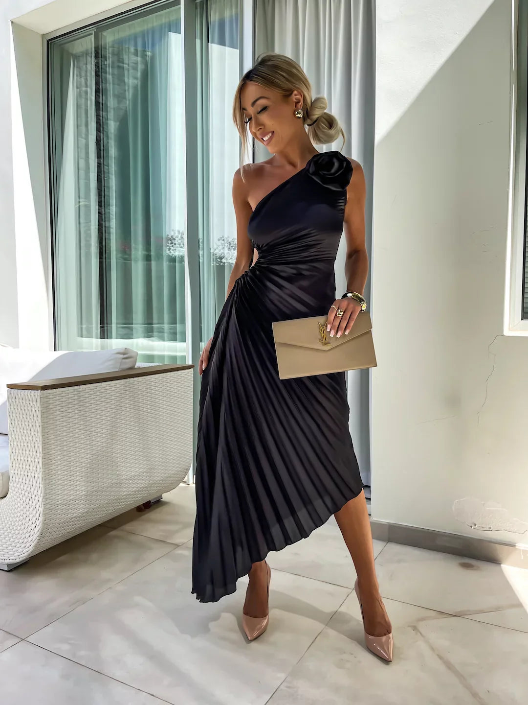 Drune | Blumen Schulterkleid