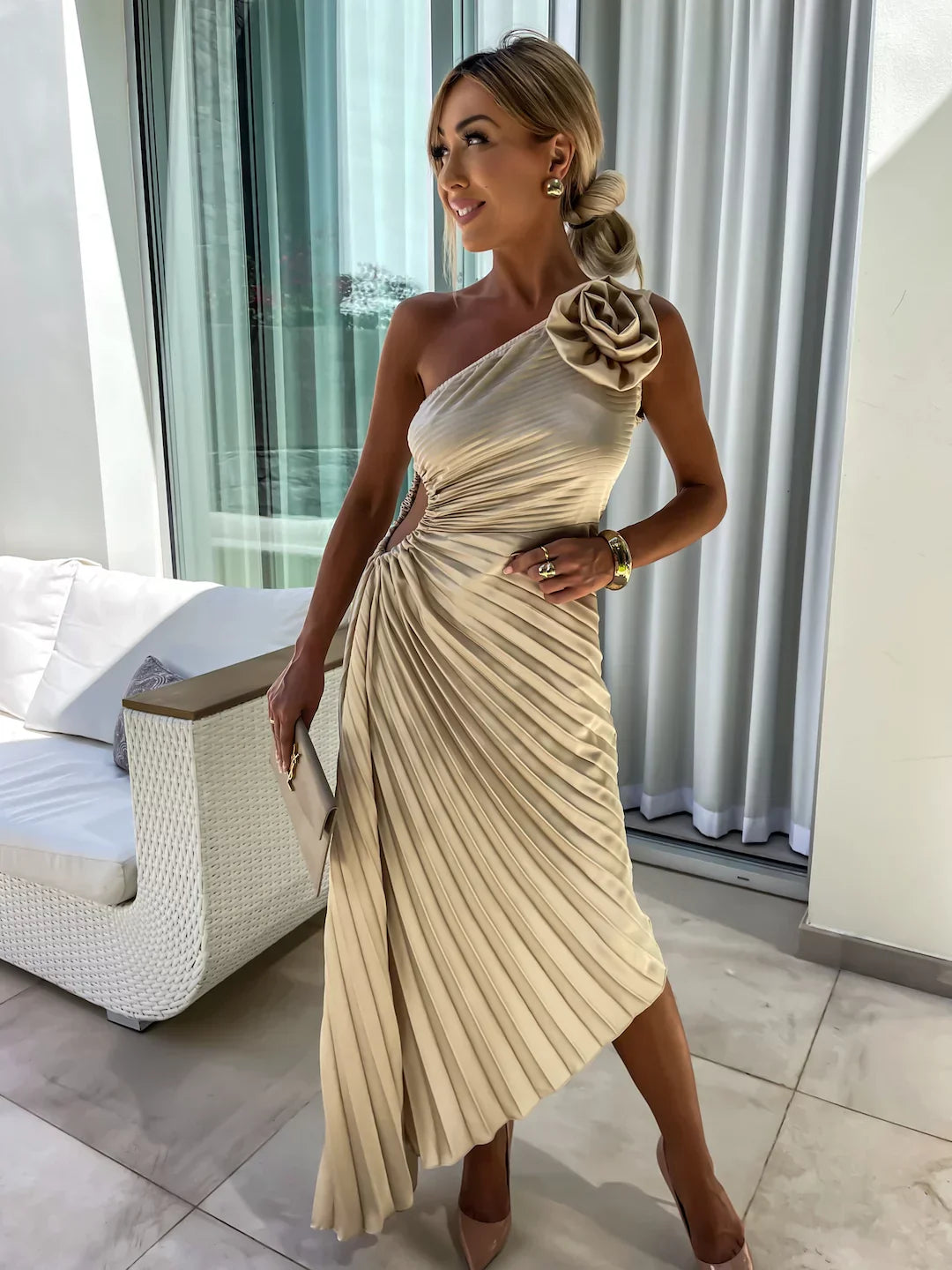 Drune | Blumen Schulterkleid