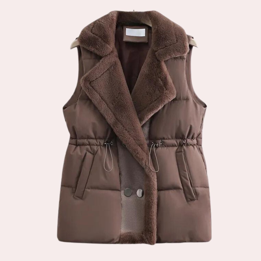 Drune | Fellgefütterte Pufferweste - Verstellbare Taille - Warme Schicht - Legere Winterbekleidung