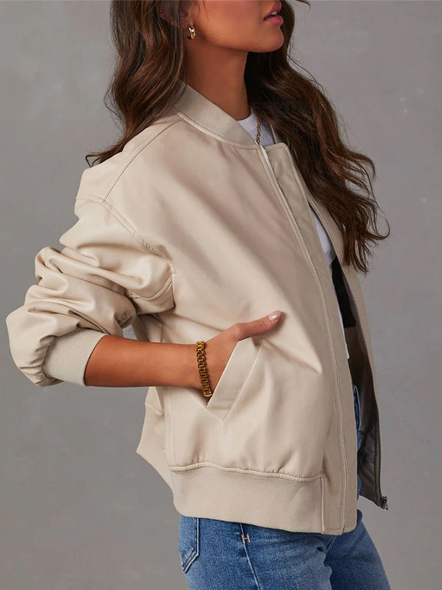 Drune | Lockere Lederjacke für Damen