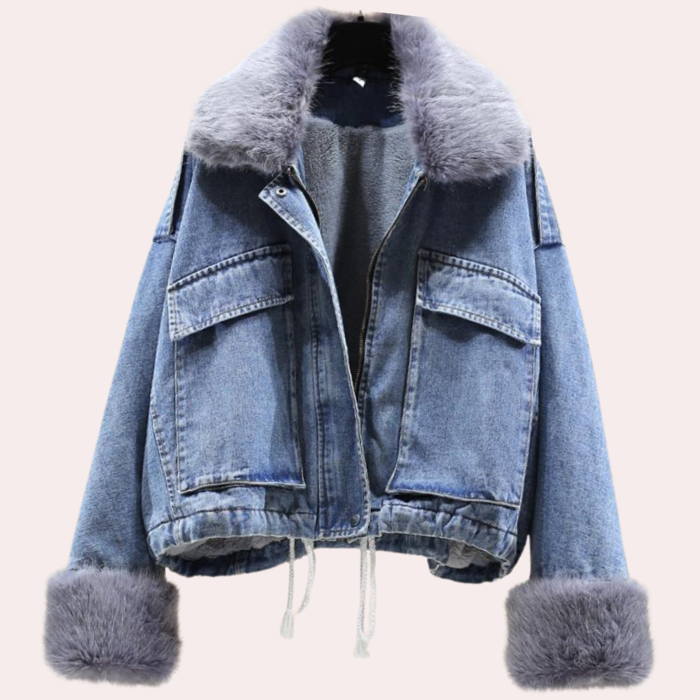 Drune | Moderne Daunenjacke aus Denim für Frauen für die Wintersaison