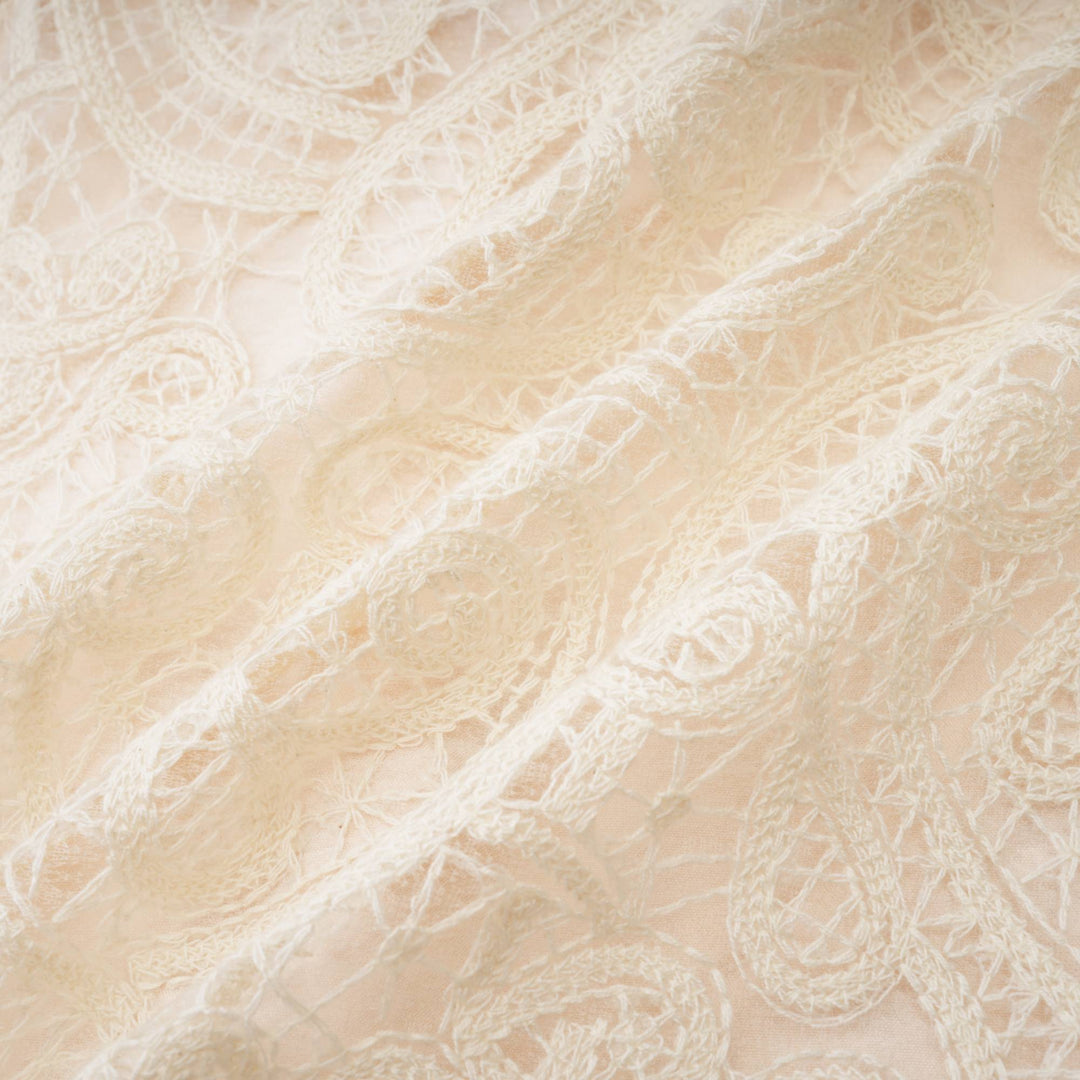 Drune | Weiße Spitze Kurzarm V-Ausschnitt Kleid