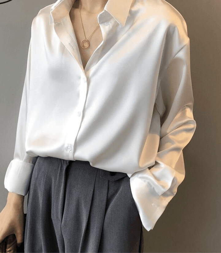 Drune | Knot Satin Seidenbluse für Damen - Stilvolle und luxuriöse Bluse für jeden Anlass