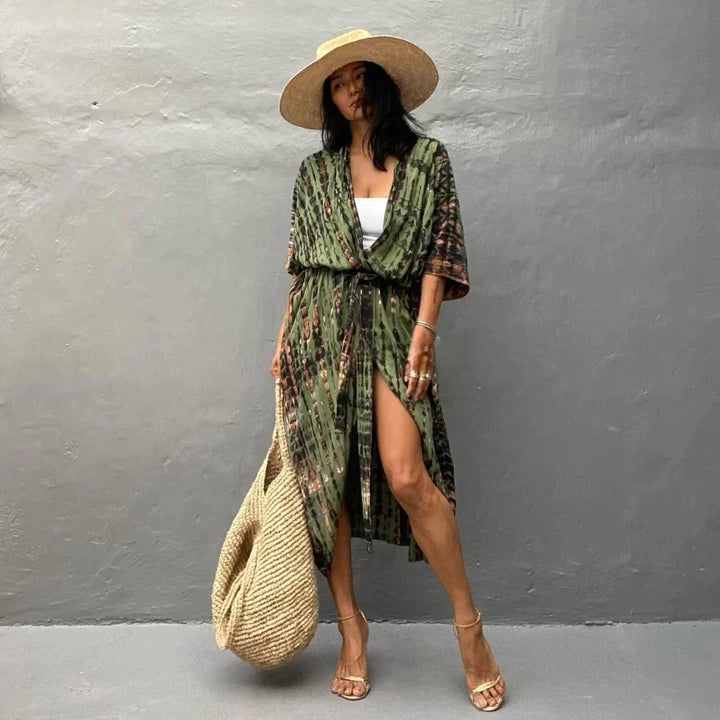 Drune | Stilvolle Kimono Olivgrün
