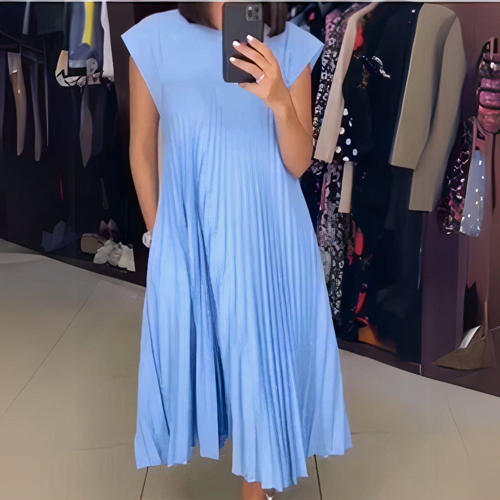 Drune | Schicke Plissierte Sommerkleid Mit Einer Schmeichelhaften Passform
