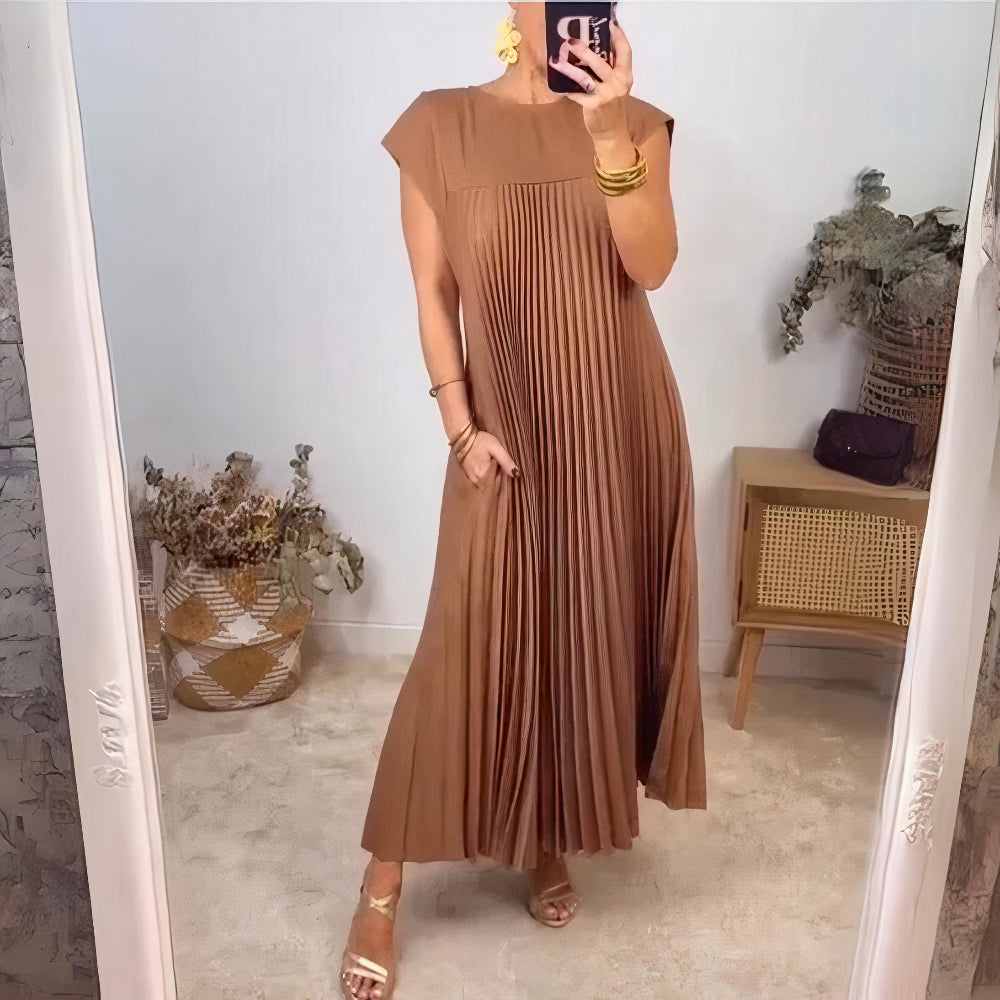 Drune | Schicke Plissierte Sommerkleid Mit Einer Schmeichelhaften Passform