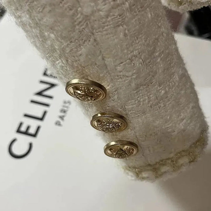 Drune | Gold Button Kurze Tweedjacken für Damen