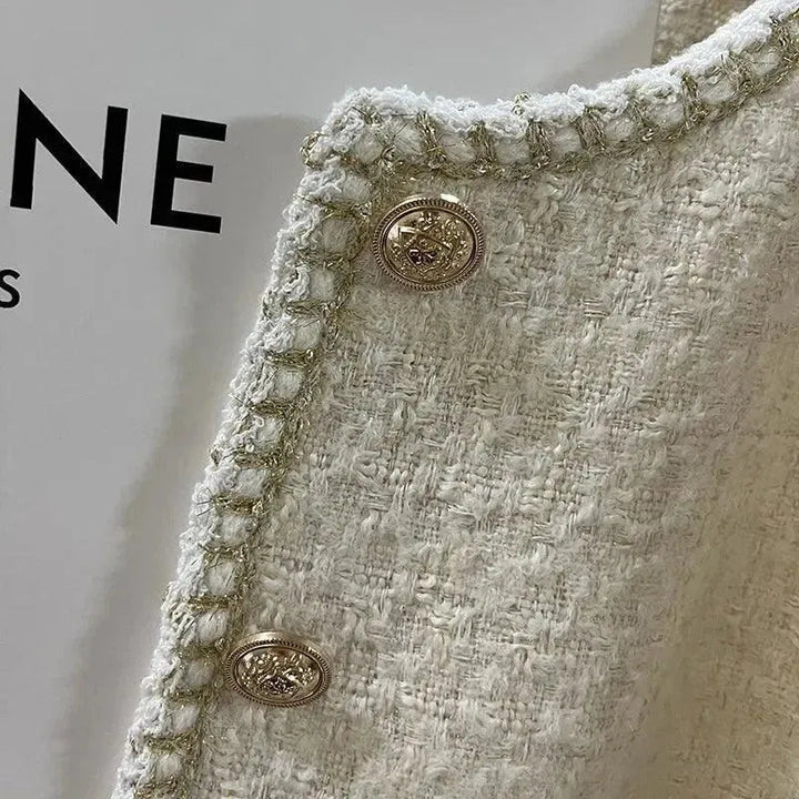 Drune | Gold Button Kurze Tweedjacken für Damen