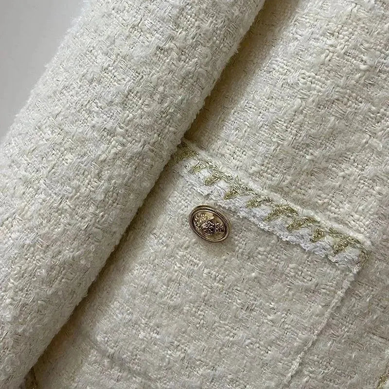 Drune | Gold Button Kurze Tweedjacken für Damen