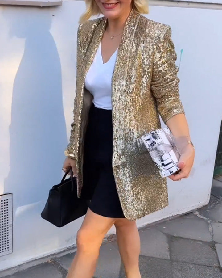 Drune | Golden Glitter Jacke mit Pailletten