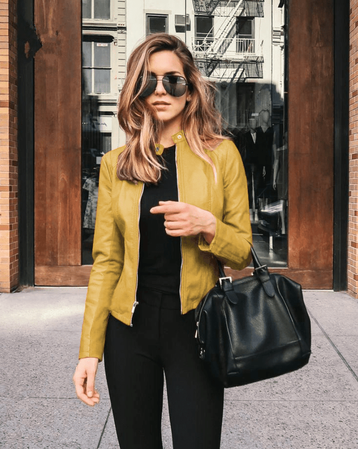 Drune | Jacke Damen Slim Fit Lederjacke Damen Perfekt Für Den Herbst Trendy & Lässig