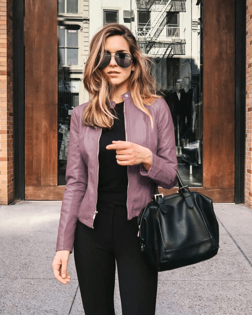 Drune | Jacke Damen Slim Fit Lederjacke Damen Perfekt Für Den Herbst Trendy & Lässig