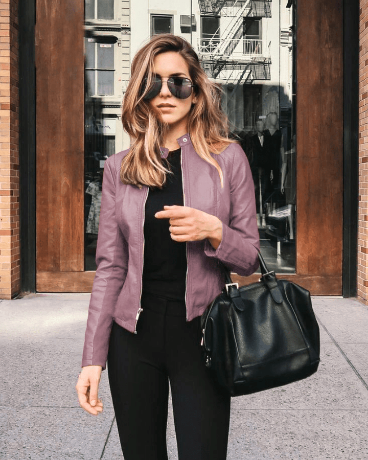 Drune | Jacke Damen Slim Fit Lederjacke Damen Perfekt Für Den Herbst Trendy & Lässig