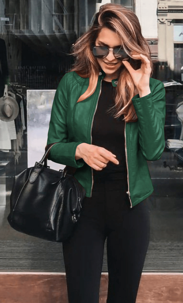 Drune | Jacke Damen Slim Fit Lederjacke Damen Perfekt Für Den Herbst Trendy & Lässig
