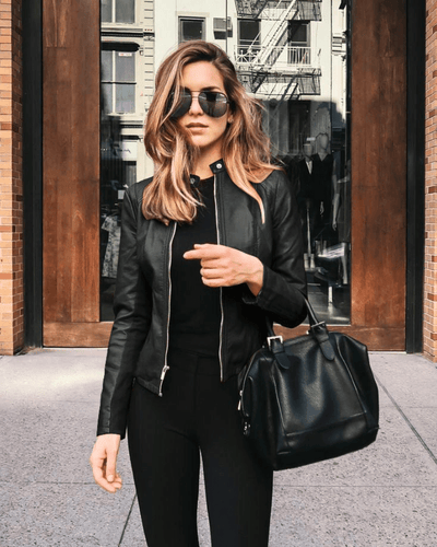 Drune | Jacke Damen Slim Fit Lederjacke Damen Perfekt Für Den Herbst Trendy & Lässig
