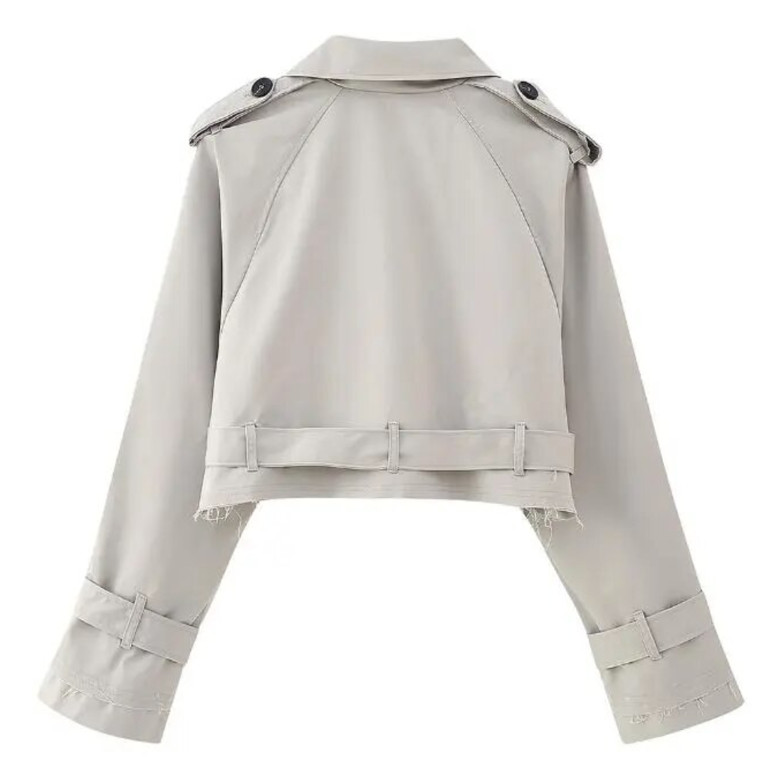 Drune | Cropped Trenchcoat - Stilvoll & Vintage