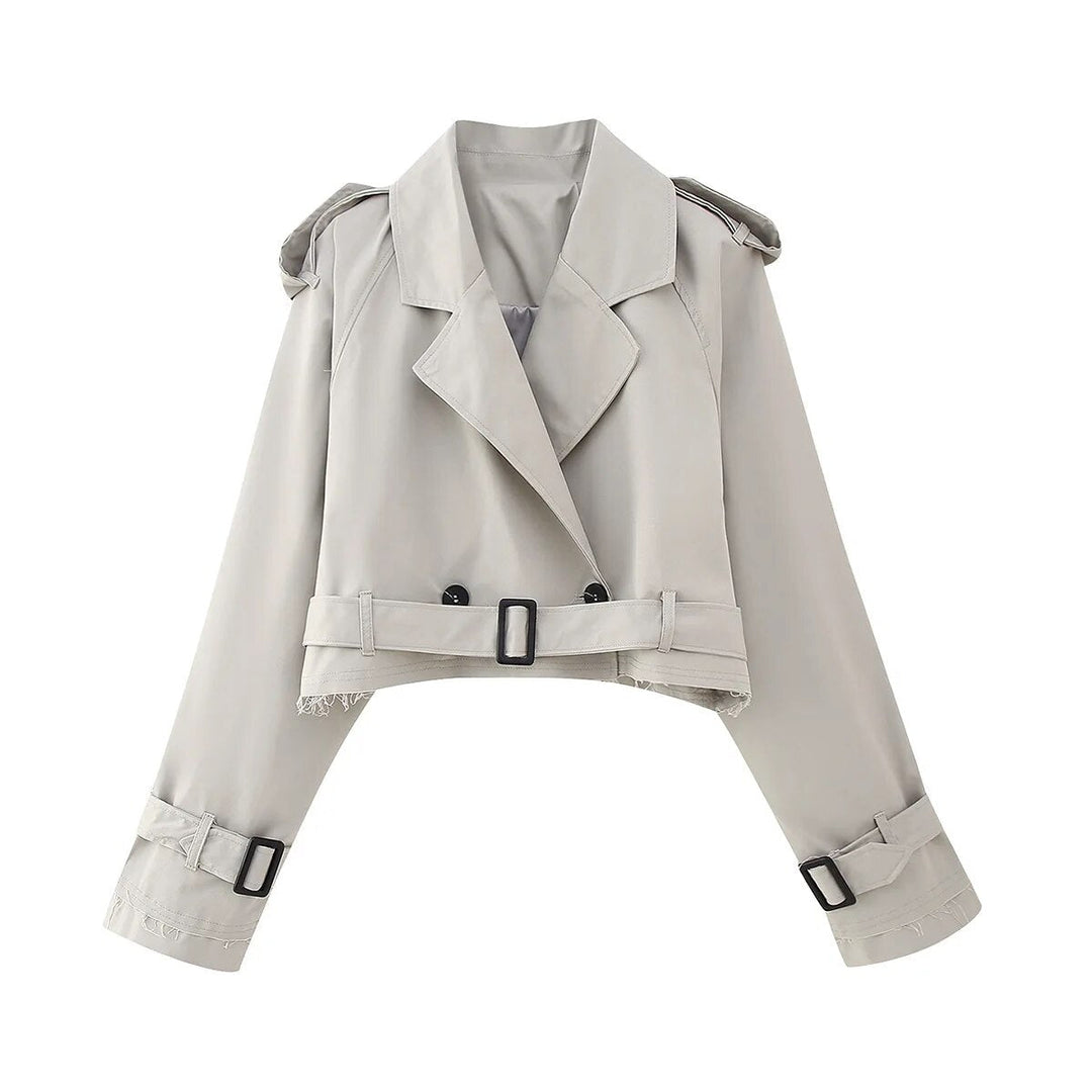 Drune | Cropped Trenchcoat - Stilvoll & Vintage