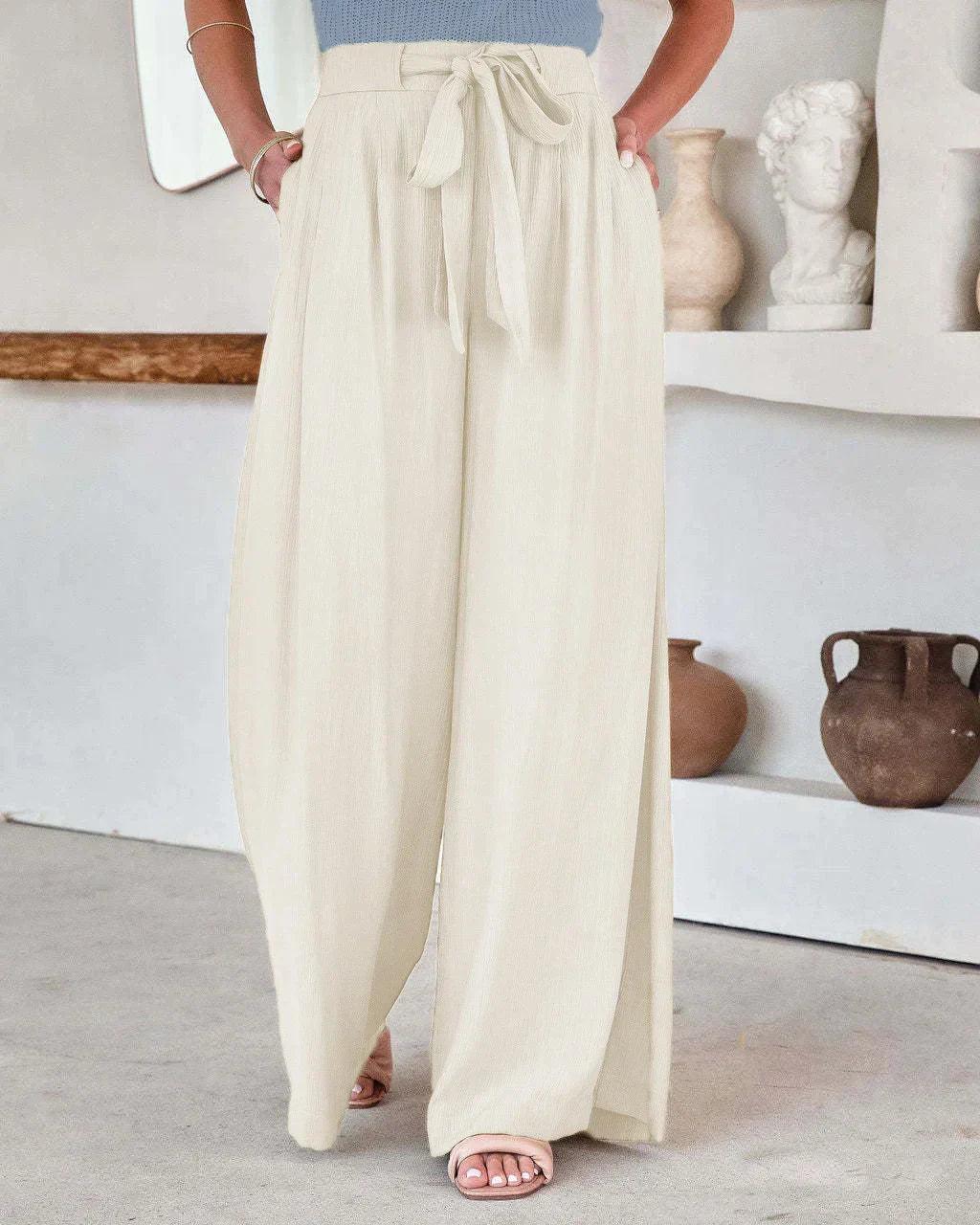 Drune | Luftige Leinenhose Mit Weitem Schnitt Für Frauen