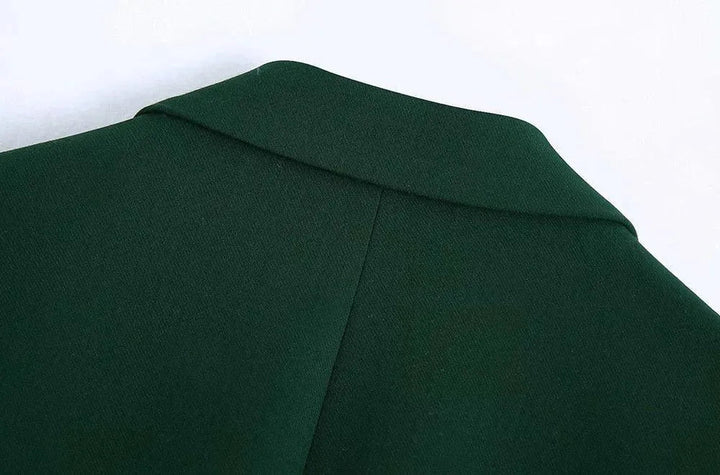 Drune | Grüner Doppelreihiger Blazer Damen - Lässig - Einstufig - Unmustered