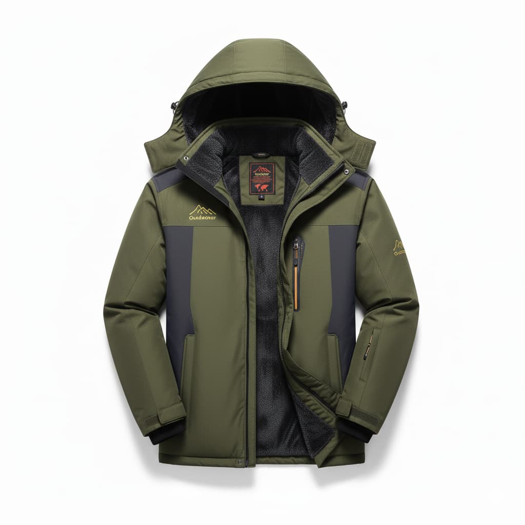 Drune | Herren wasserdichte Winterjacke - Mit Kapuze und Brust-Reißverschlussfach
