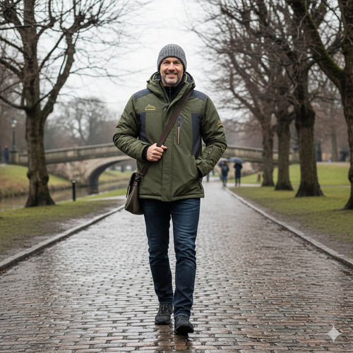 Drune | Herren wasserdichte Winterjacke - Mit Kapuze und Brust-Reißverschlussfach