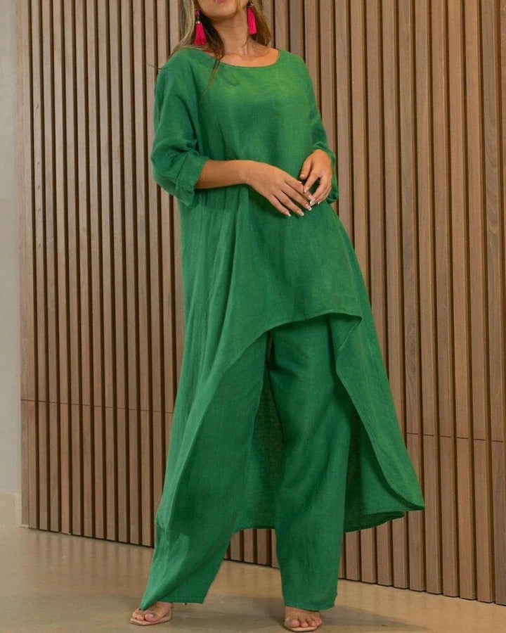 Drune | Asymmetrische Tunika Und Leinenhose Für Damen