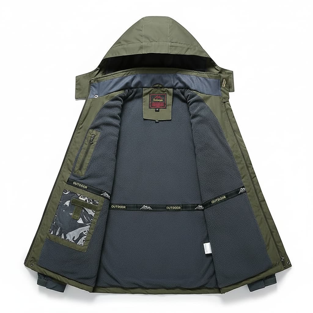 Drune | Herren wasserdichte Winterjacke - Mit Kapuze und Brust-Reißverschlussfach