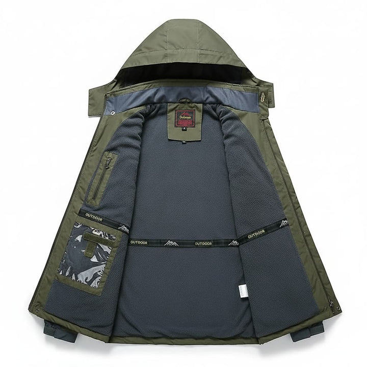 Drune | Herren wasserdichte Winterjacke - Mit Kapuze und Brust-Reißverschlussfach