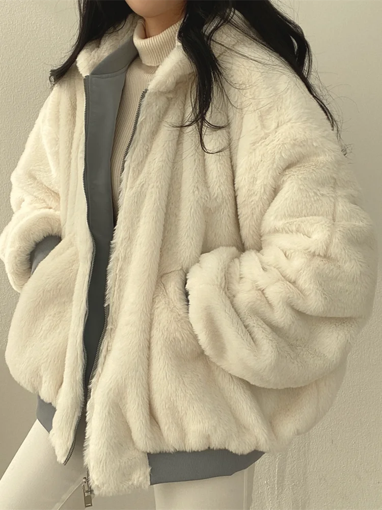 Drune | Damen Pufferjacke mit Teddyfell