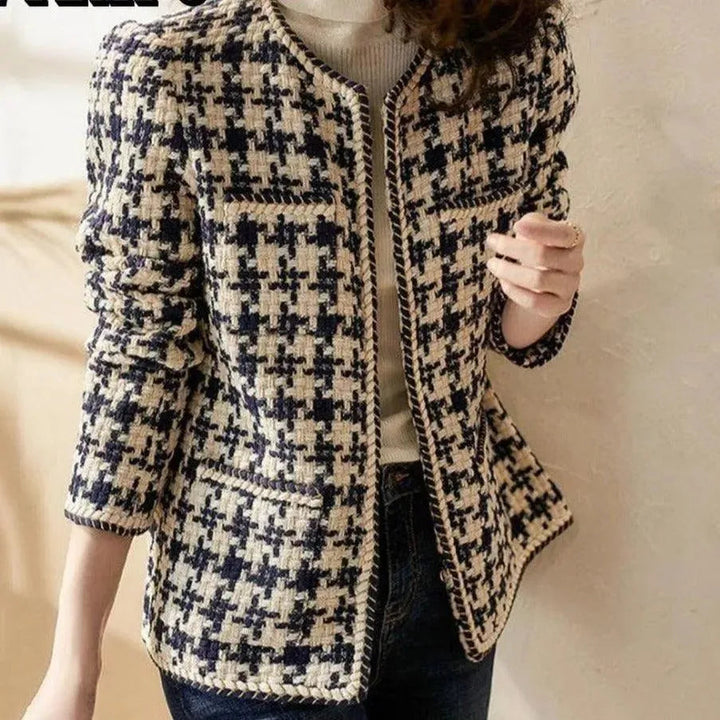 Drune | Gitter Karo Tweed Jacke Damen