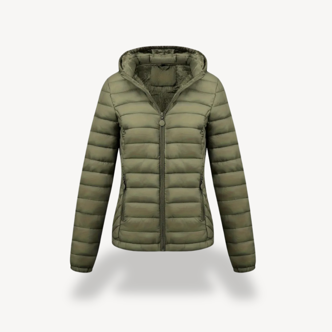 Drune | Damen gesteppte Pufferjacke mit Kapuze