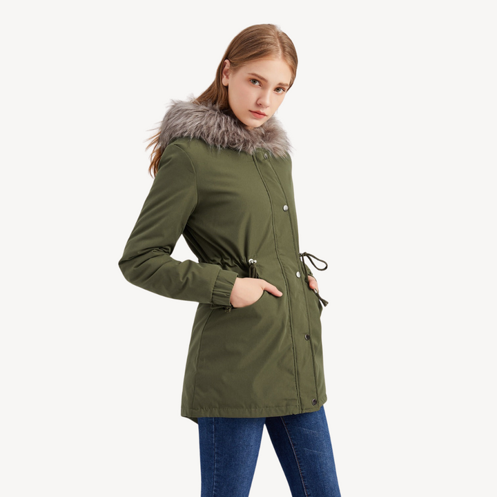 Drune | Damen Kunstfell Kapuzenparka Jacke
