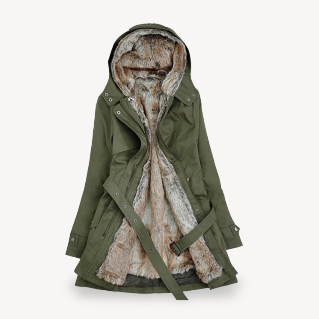 Drune | Damen Parka-Jacke mit Kunstfellfutter