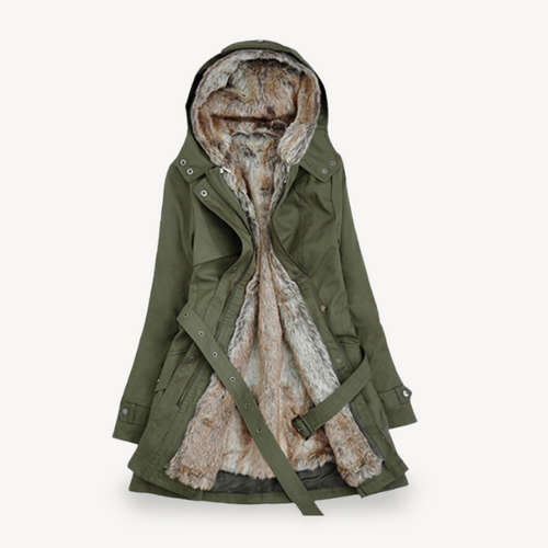 Drune | Damen Parka-Jacke mit Kunstfellfutter