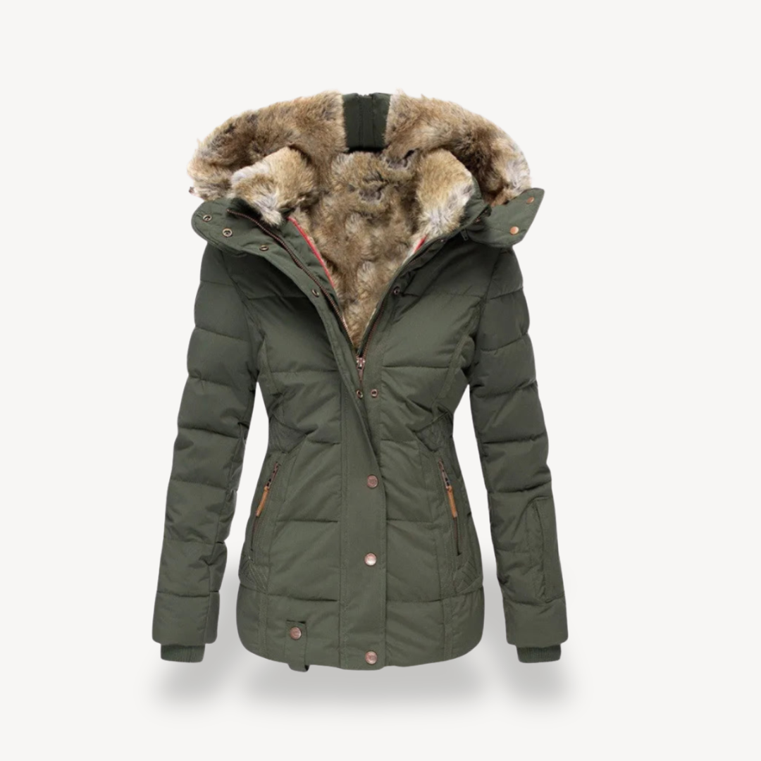 Drune | Damen Kunstfellgefütterte Pufferjacke