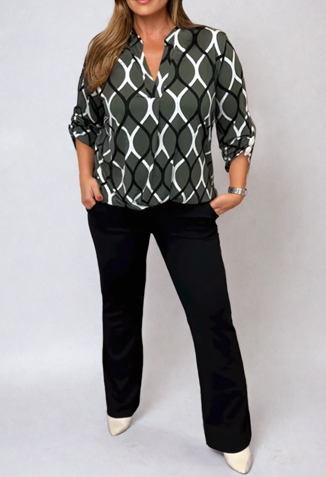 Drune | Elegante Bluse mit Grafischem Muster Leicht und Stilvoll Perfekt Für Den Alltag