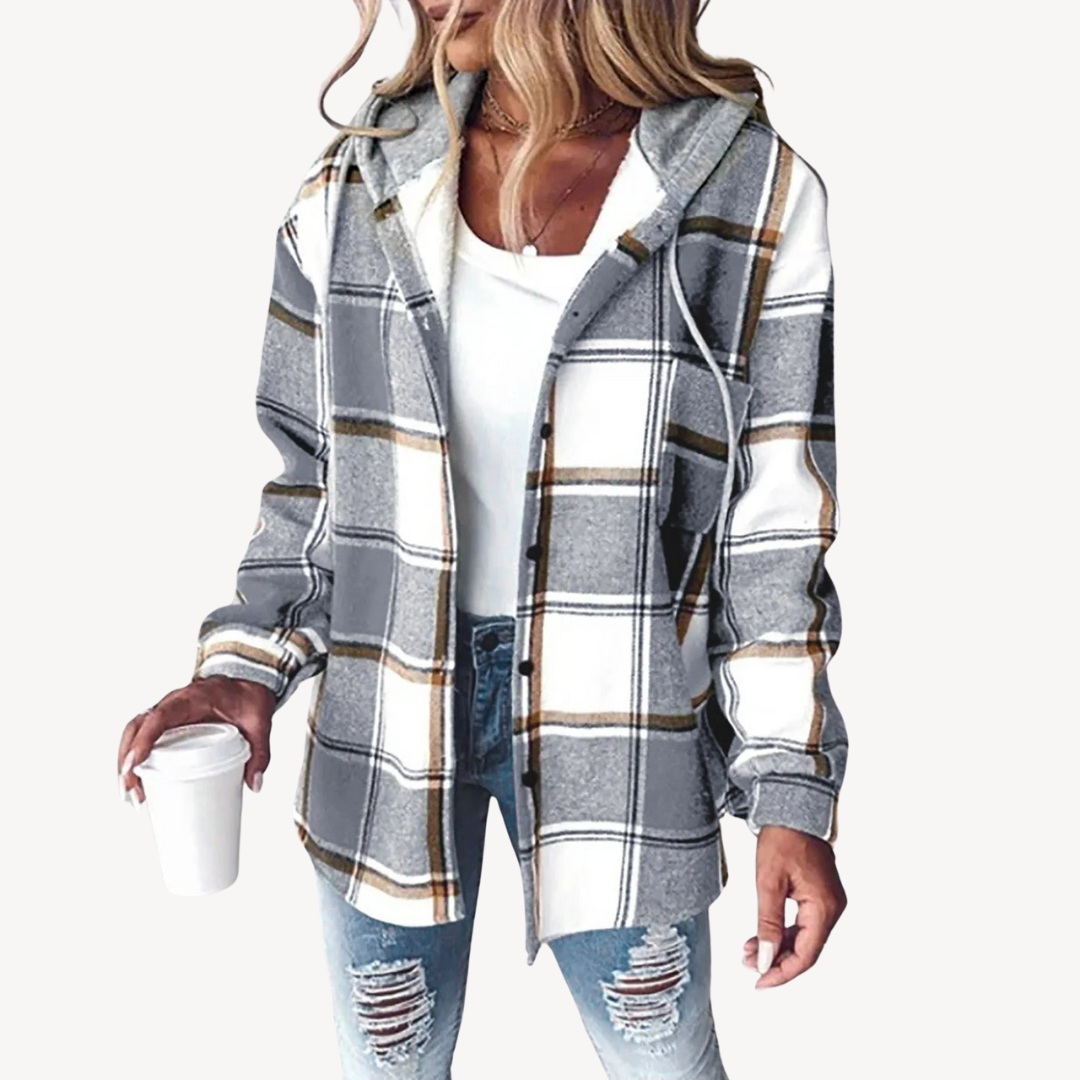Drune | Karierte Kapuzenhemdjacke