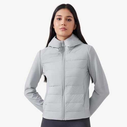 Drune | Damen Hybrid Puffermantel Hoodie Jacke