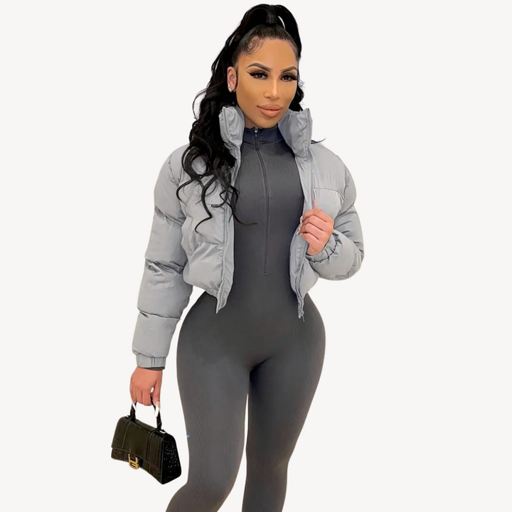 Drune | Damen cropped Puffer Zip Jacke